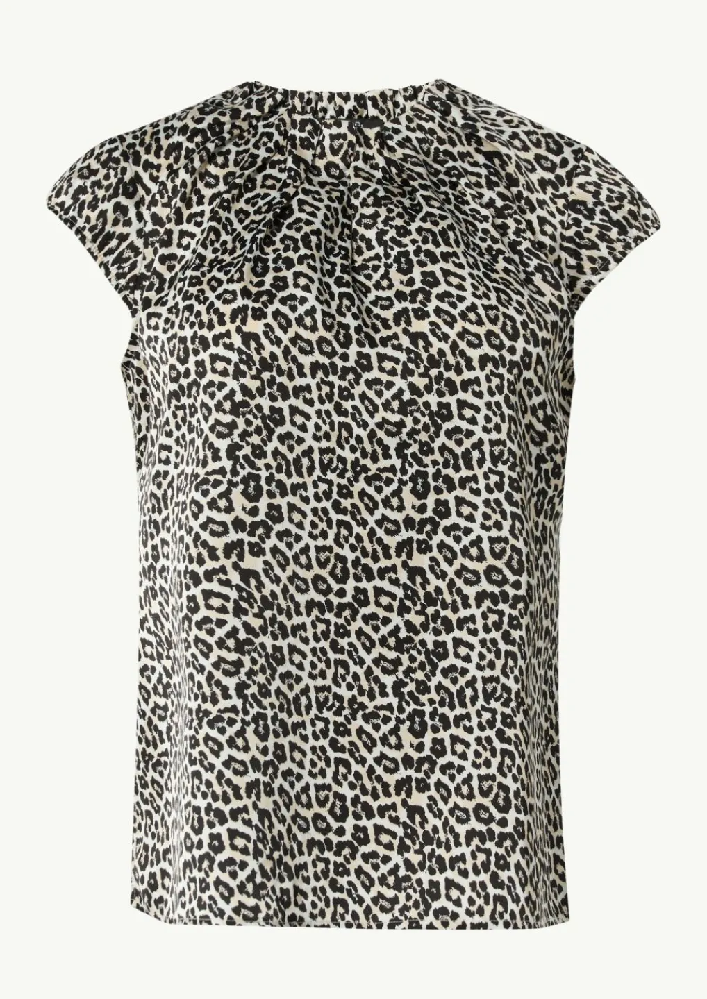 Gemusterte Satinbluse mit Kappärmeln-Comma New