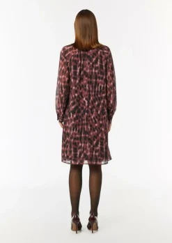 Gemustertes Chiffonkleid mit Schluppe-Comma Online