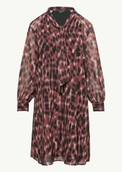 Gemustertes Chiffonkleid mit Schluppe-Comma Online