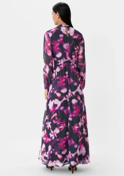 Gemustertes Chiffonkleid mit Drapierung-Comma New