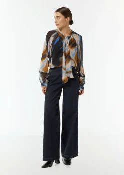 Gemusterte Schluppenbluse aus Chiffon-Comma Clearance
