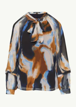 Gemusterte Schluppenbluse aus Chiffon-Comma Clearance