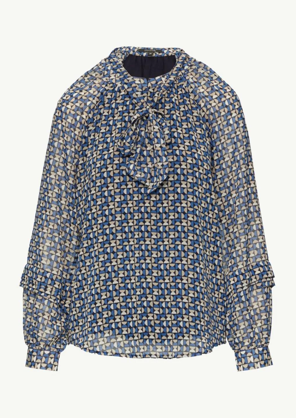 Gemusterte Schluppenbluse aus Chiffon-Comma Online