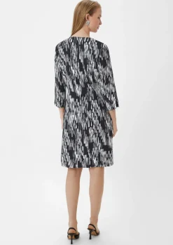 Gemustertes Crêpekleid mit 3/4-Arm-Comma Discount
