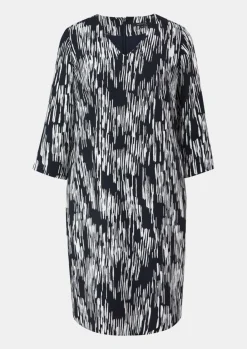 Gemustertes Crêpekleid mit 3/4-Arm-Comma Discount