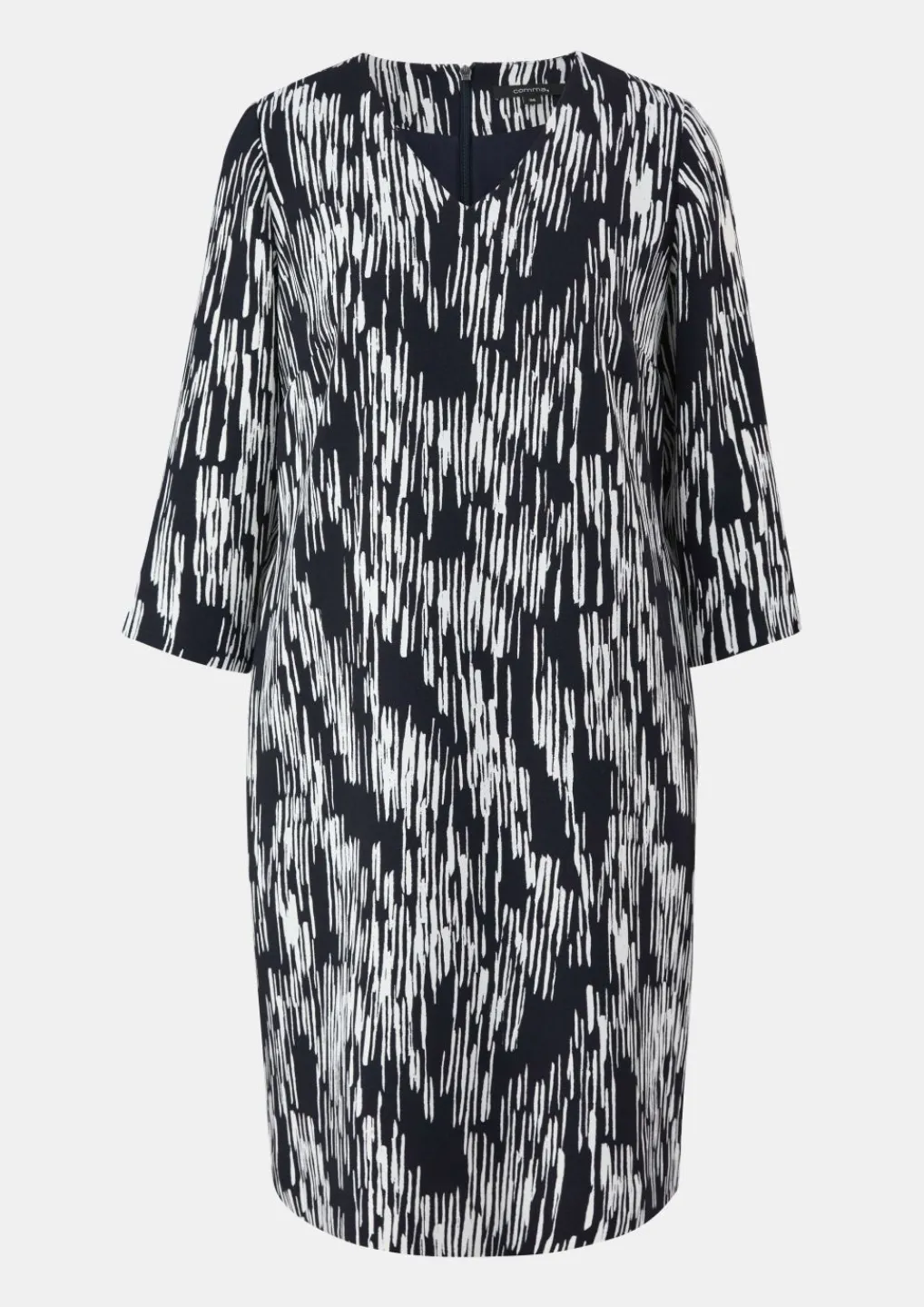 Gemustertes Crêpekleid mit 3/4-Arm-Comma Discount