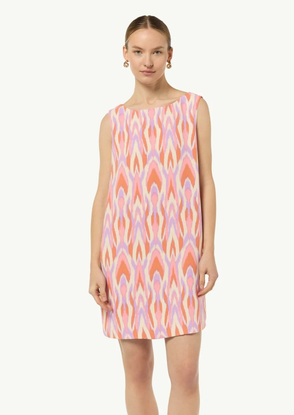 Gemustertes Crêpekleid ohne Ärmel-Comma Outlet