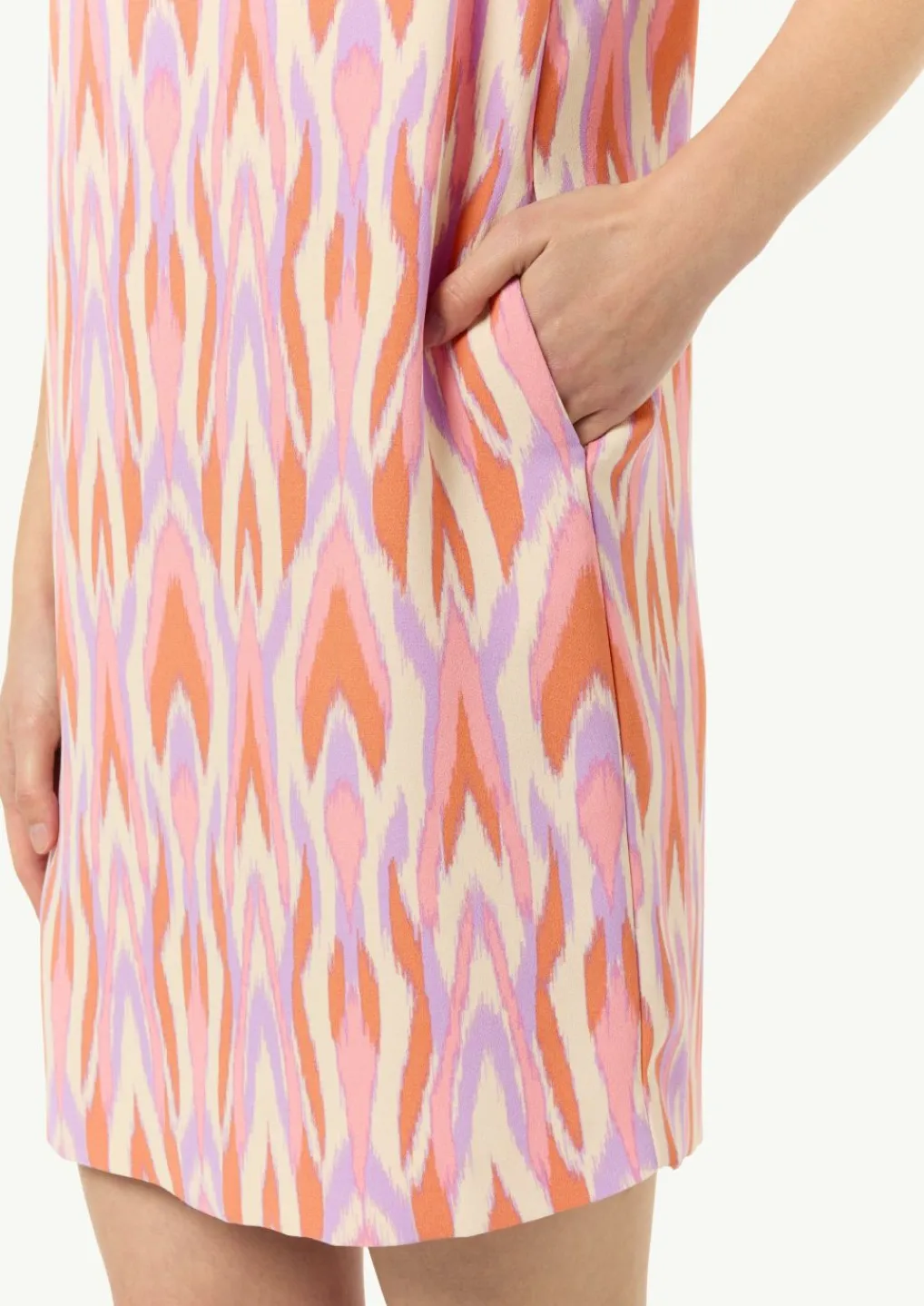 Gemustertes Crêpekleid ohne Ärmel-Comma Outlet