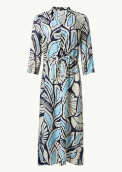 Gemustertes Hemdblusenkleid mit Tunnelzug-Comma Best