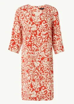 Gemustertes Kleid aus Crêpe-Comma Sale