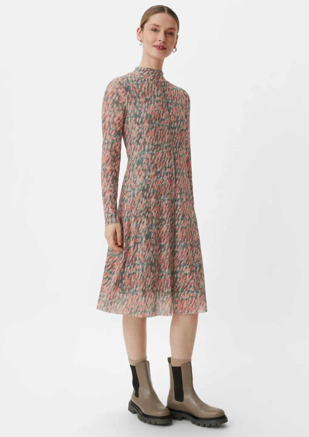 Gemustertes Kleid aus Mesh-Comma Clearance