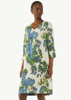 Gemustertes Kleid mit Eingrifftaschen-Comma Online