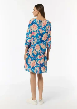 Gemustertes Kleid mit Raffung-Comma Best