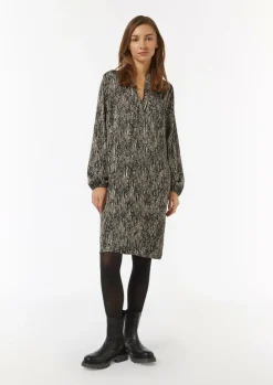 Gemustertes Kleid mit Tunika-Ausschnitt-Comma Online