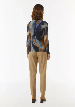 Gemustertes Langarmshirt aus Mesh-Comma Sale
