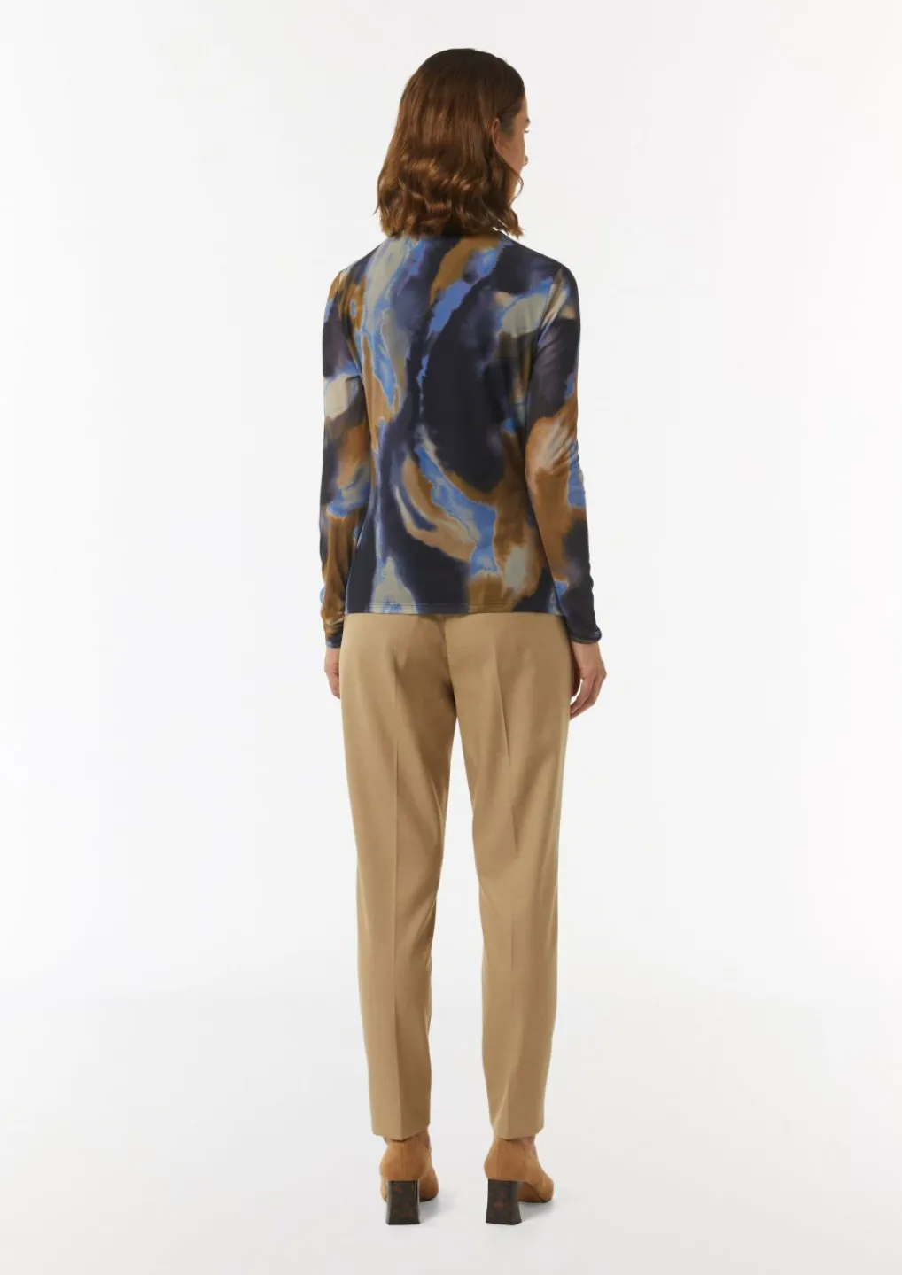 Gemustertes Langarmshirt aus Mesh-Comma Sale