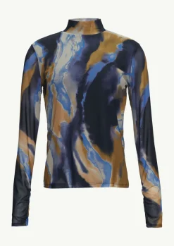 Gemustertes Langarmshirt aus Mesh-Comma Sale