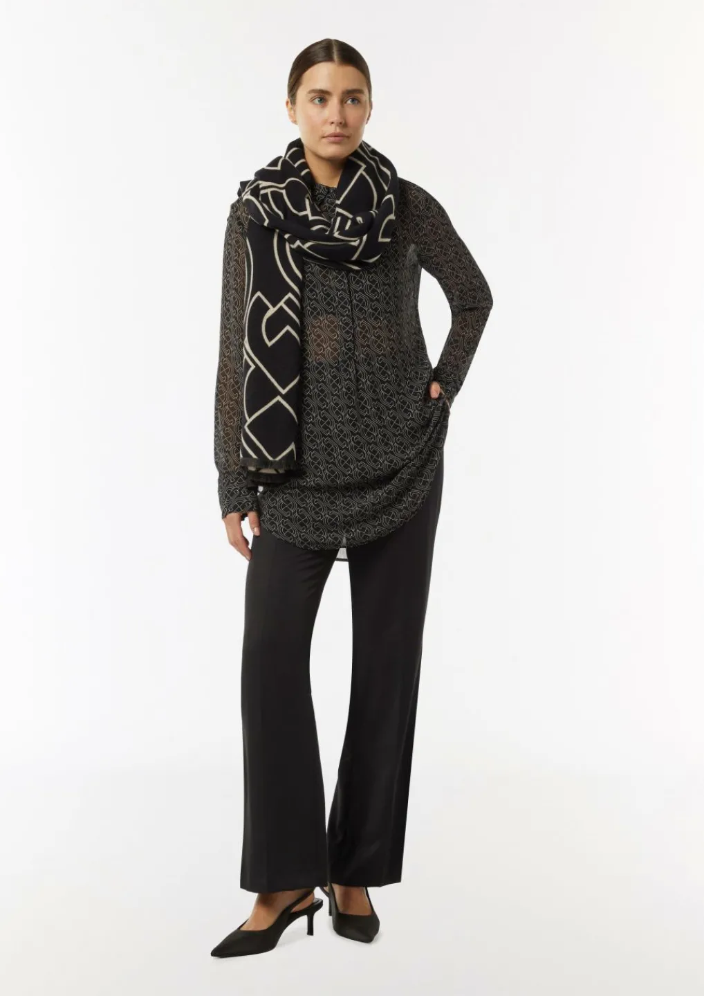 Gemustertes Longbluse aus Chiffon-Comma New