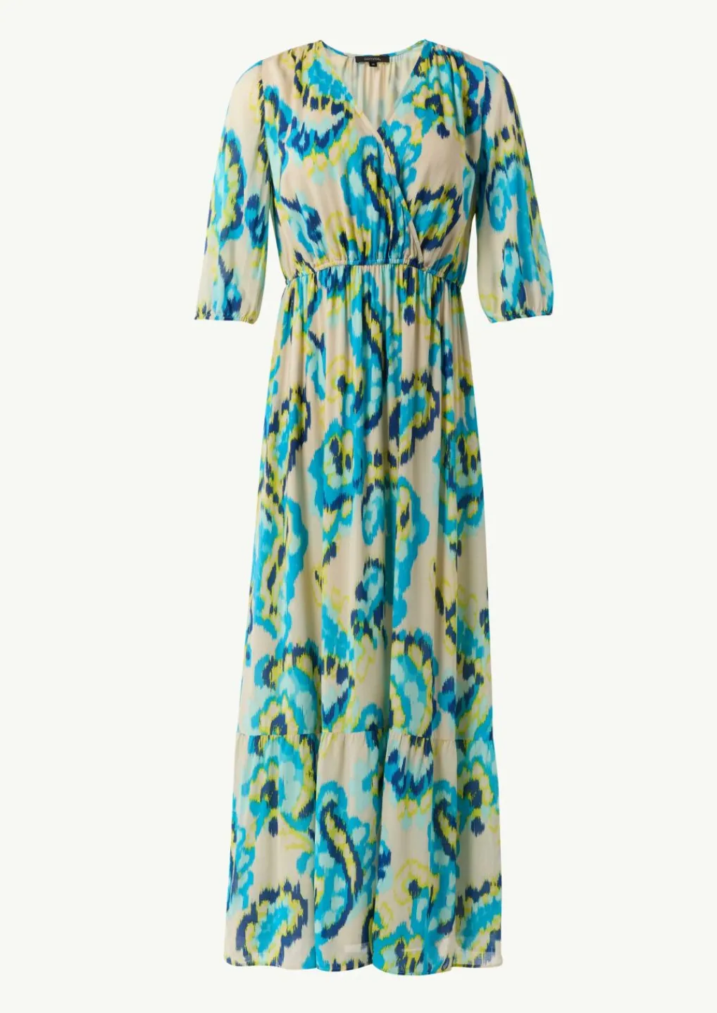 Gemustertes Maxikleid mit V-Ausschnitt in Wickeloptik-Comma New