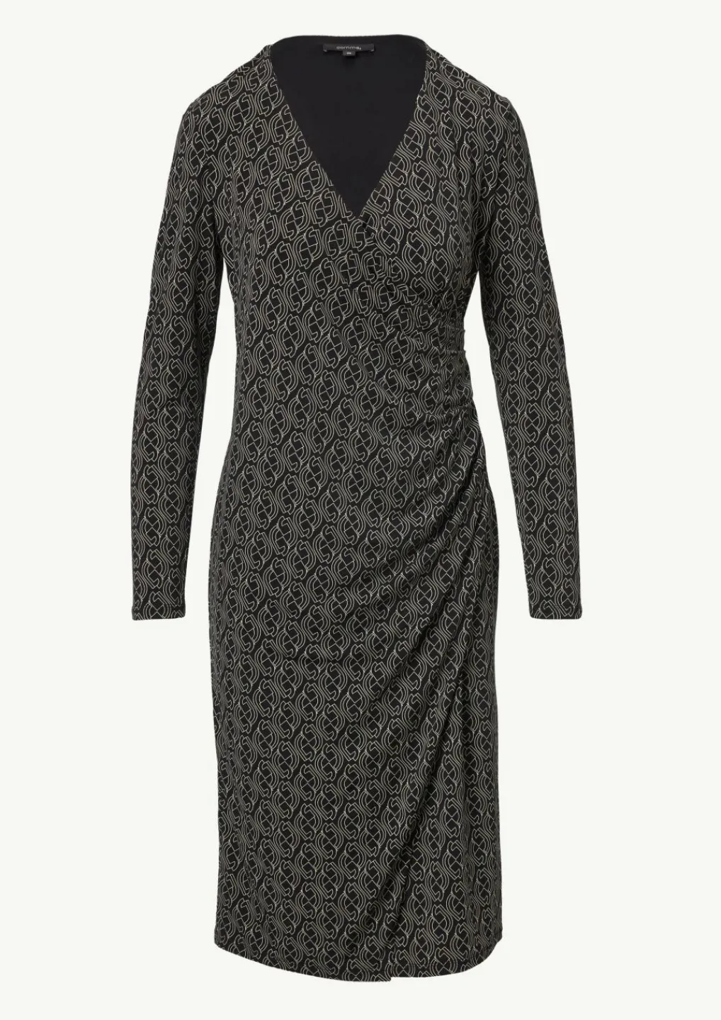 Gemustertes Midi-Kleid in Wickeloptik-Comma Online