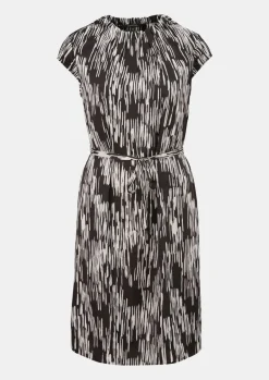 Gemustertes Satinkleid mit Raffung-Comma Fashion