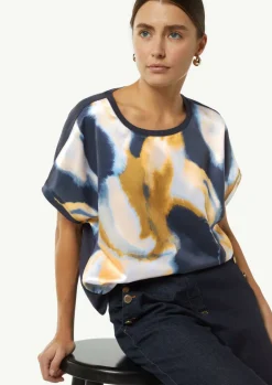 Gemustertes T-Shirt im Fabricmix-Comma Sale