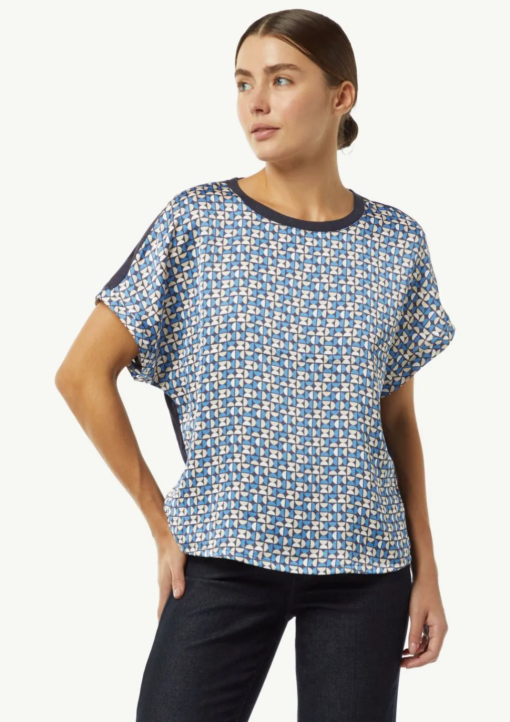 Gemustertes T-Shirt im Fabricmix-Comma Clearance