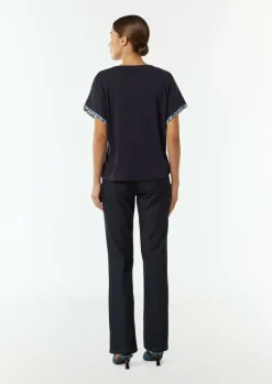 Gemustertes T-Shirt im Fabricmix-Comma Clearance