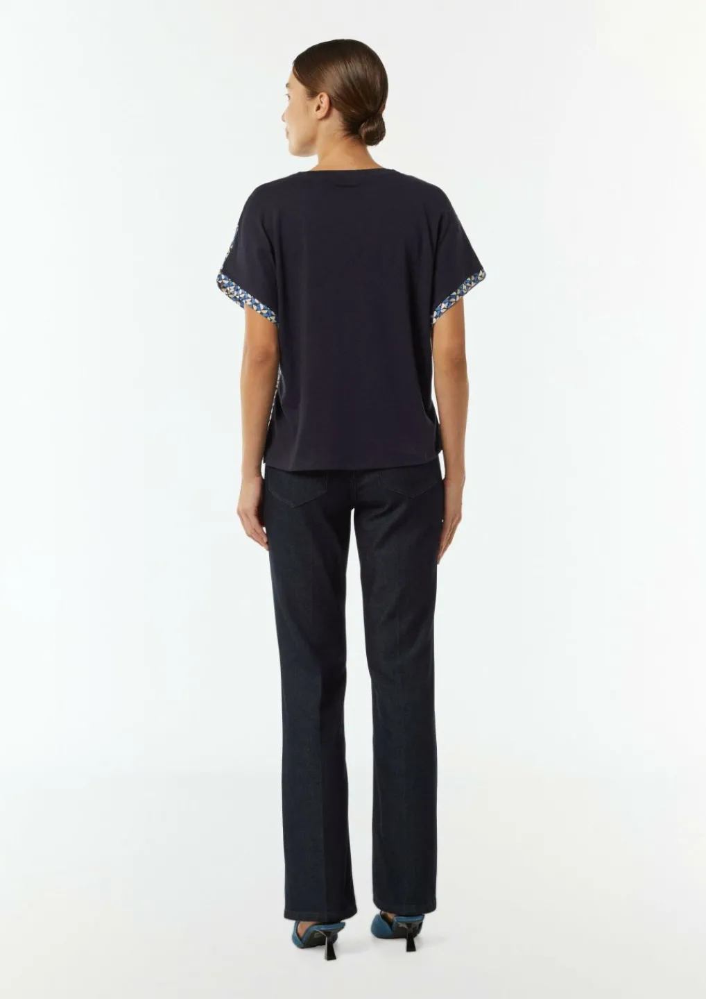 Gemustertes T-Shirt im Fabricmix-Comma Clearance