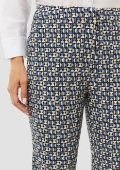 Gemusterte Viskosestretch-Hose im Slim Fit-Comma Fashion