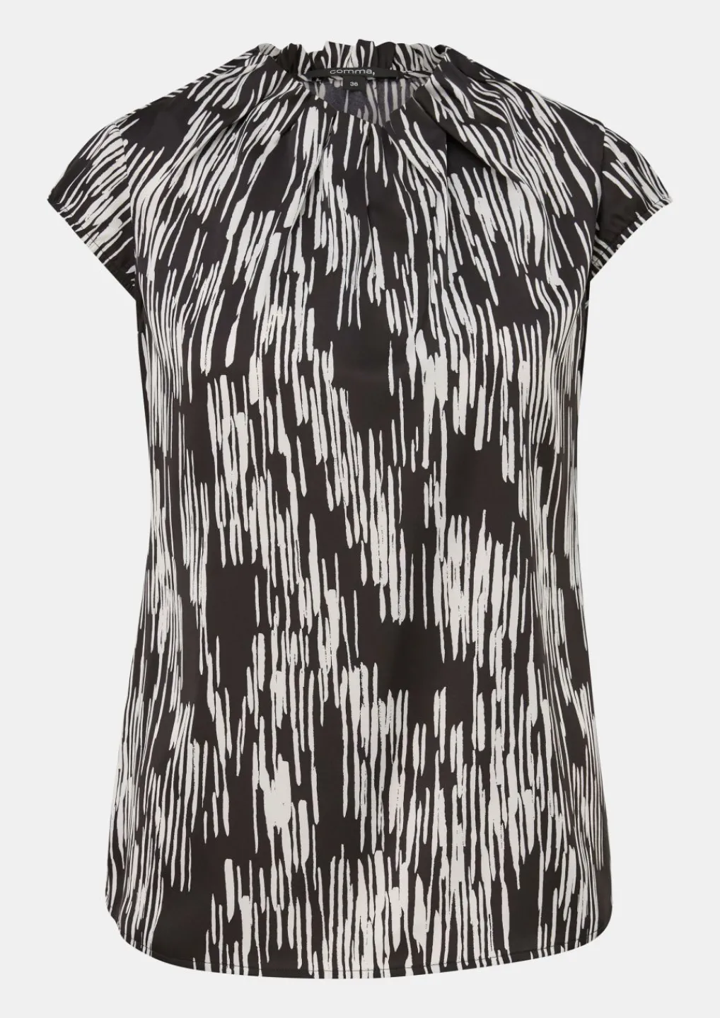 Geraffte Bluse mit All-over-Print-Comma Fashion