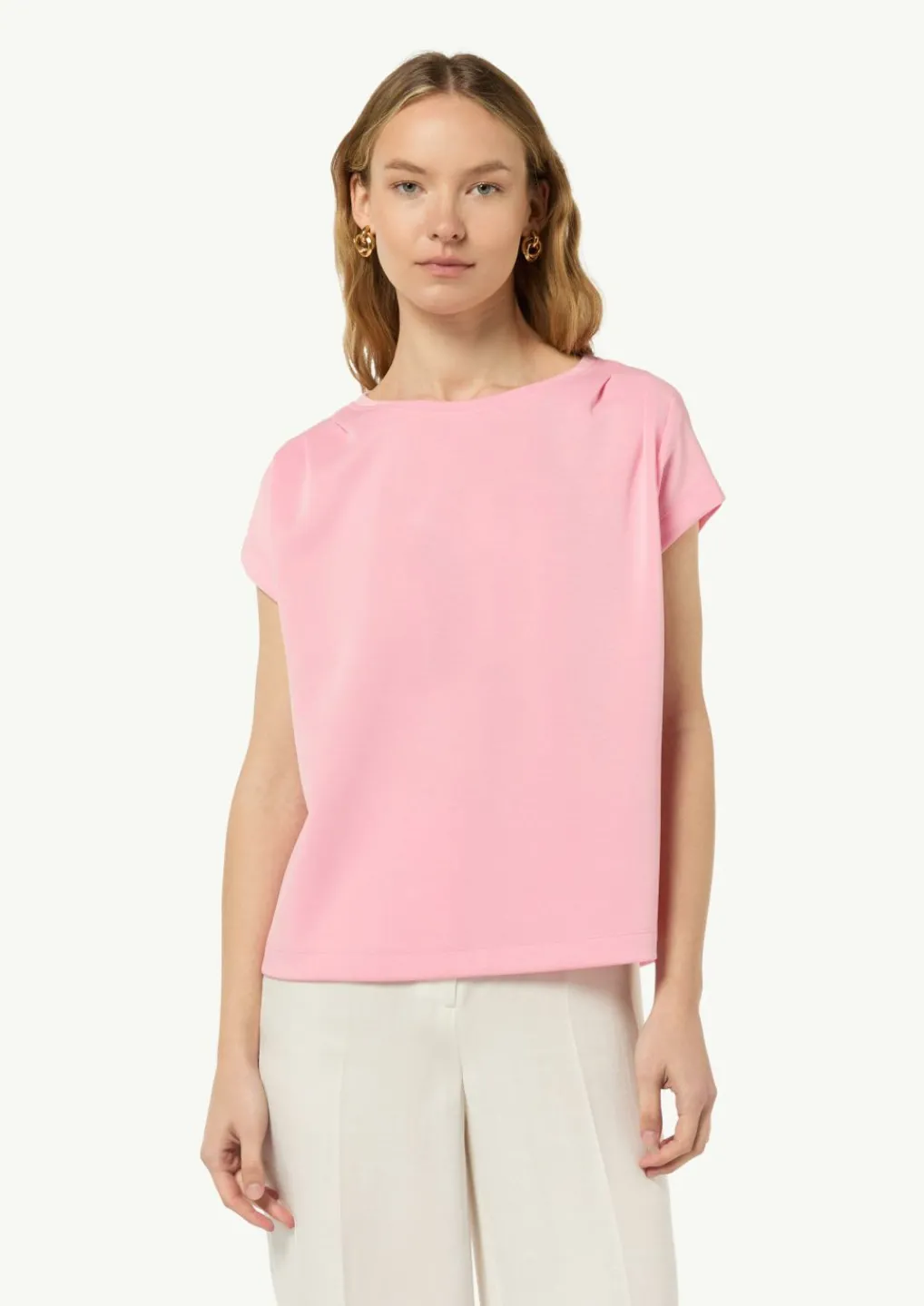 Gerafftes T-Shirt aus Scuba-Comma Sale