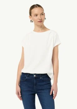 Gerafftes T-Shirt aus Scuba-Comma Outlet