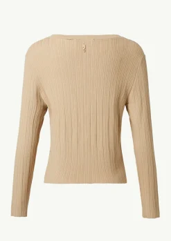 Gerippter Feinstrickpullover aus Viskosemix-Comma New