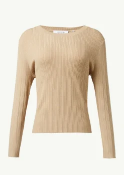 Gerippter Feinstrickpullover aus Viskosemix-Comma New
