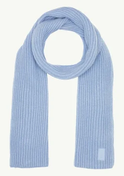 Gerippter Schal mit Label-Patch aus Wollmix-Comma Sale