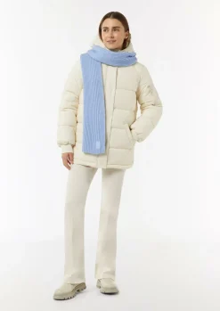 Gerippter Schal mit Label-Patch aus Wollmix-Comma Sale