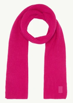 Gerippter Schal mit Label-Patch aus Wollmix-Comma New