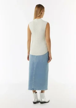 Gerippter Strickpullunder mit Stehkragen-Comma Online