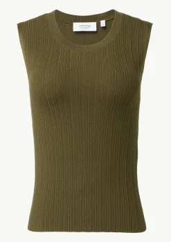 Geripptes Stricktop aus Viskosemix-Comma Fashion
