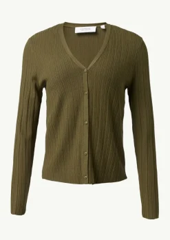 Gerippte Strickjacke im Slim Fit-Comma Outlet