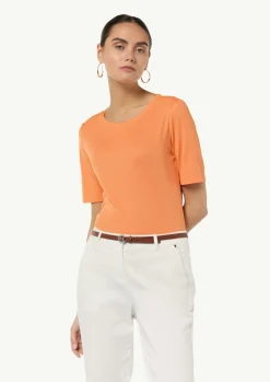Geripptes T-Shirt mit Rundhalsausschnitt-Comma New