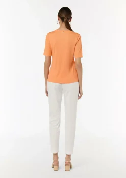 Geripptes T-Shirt mit Rundhalsausschnitt-Comma New