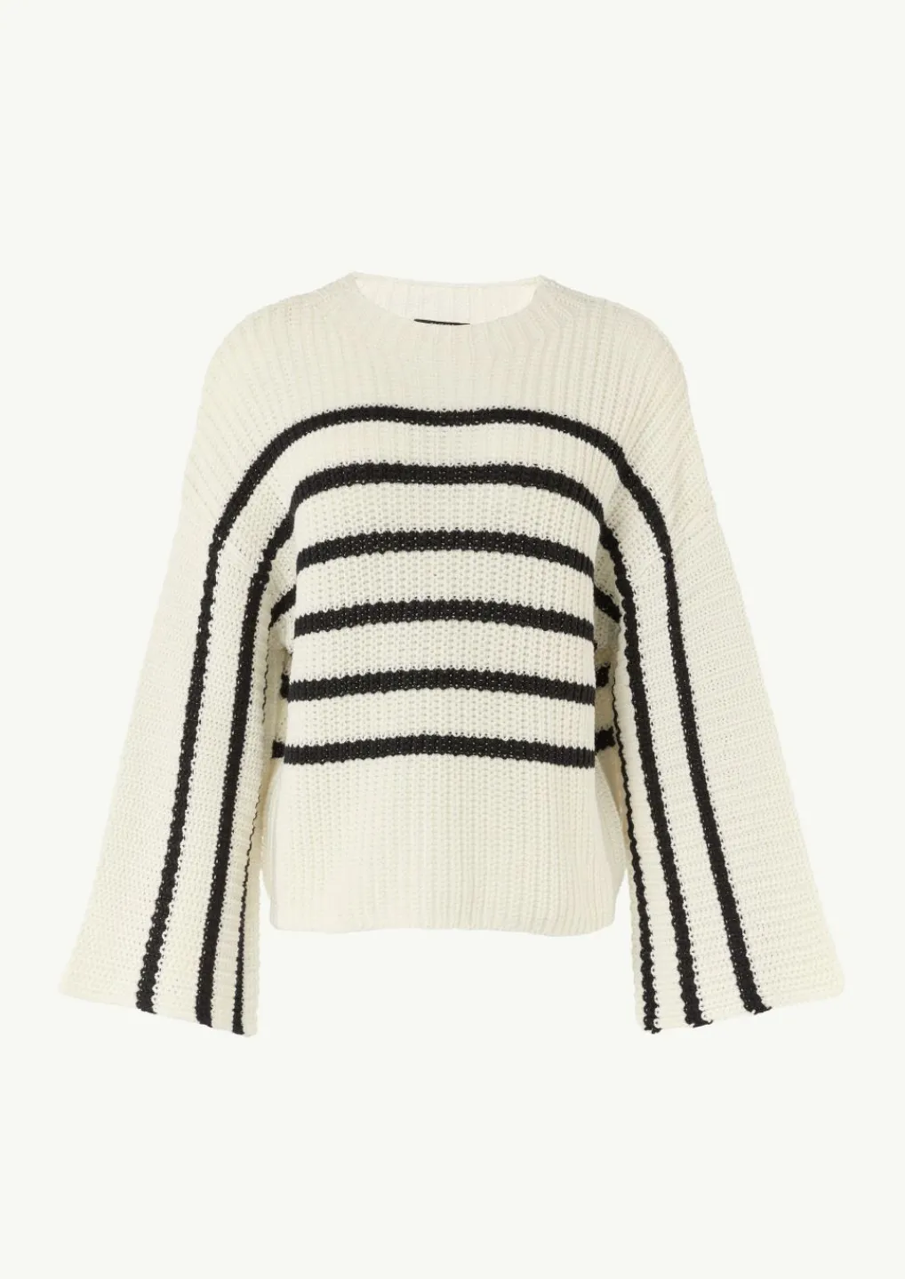 Gestreifter Strickpullover mit Trompeten-Ärmeln-Comma Outlet