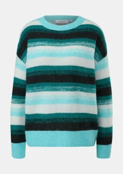 Gestreifter Strickpullover aus Alpakamix-Comma Fashion