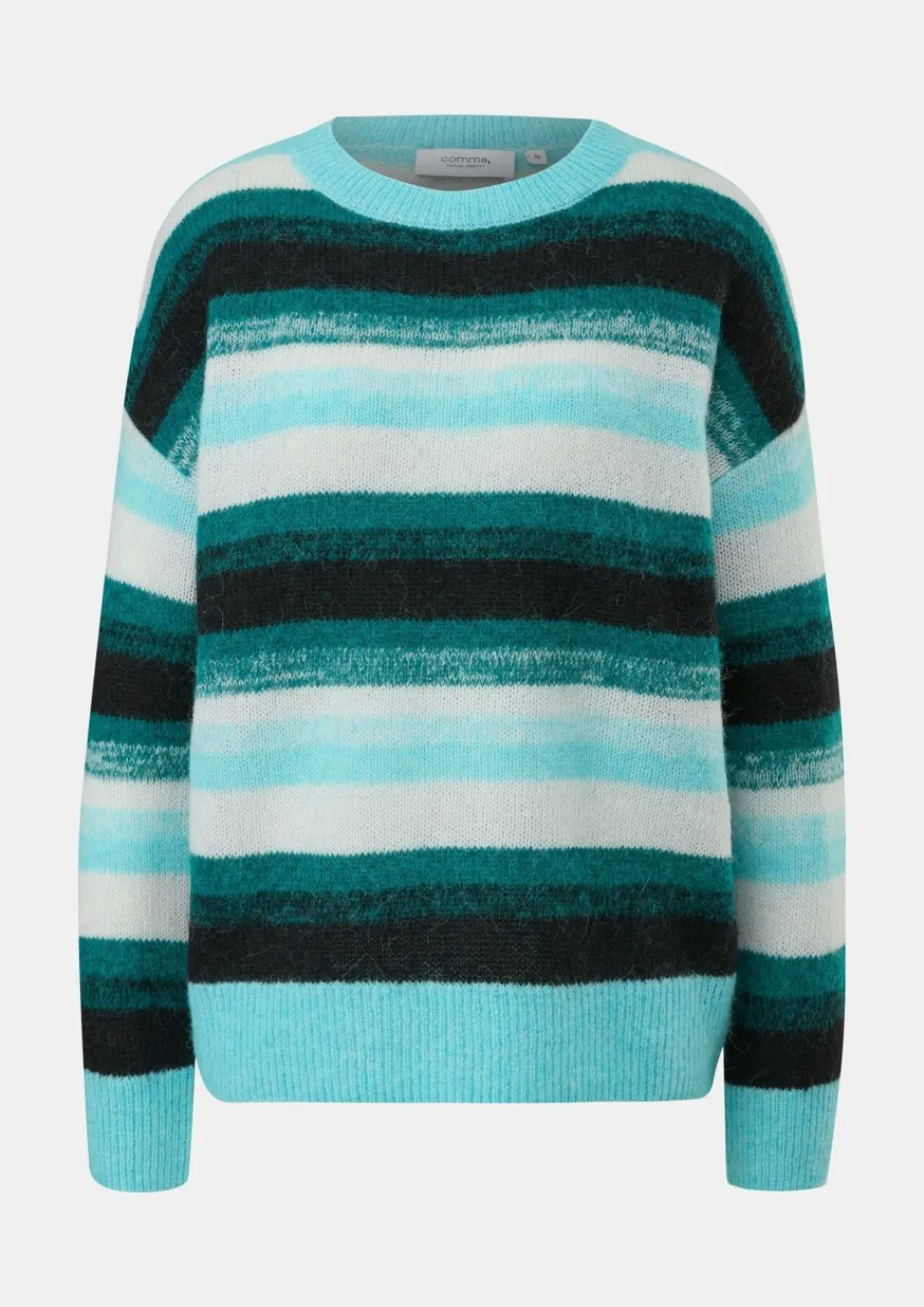 Gestreifter Strickpullover aus Alpakamix-Comma Fashion