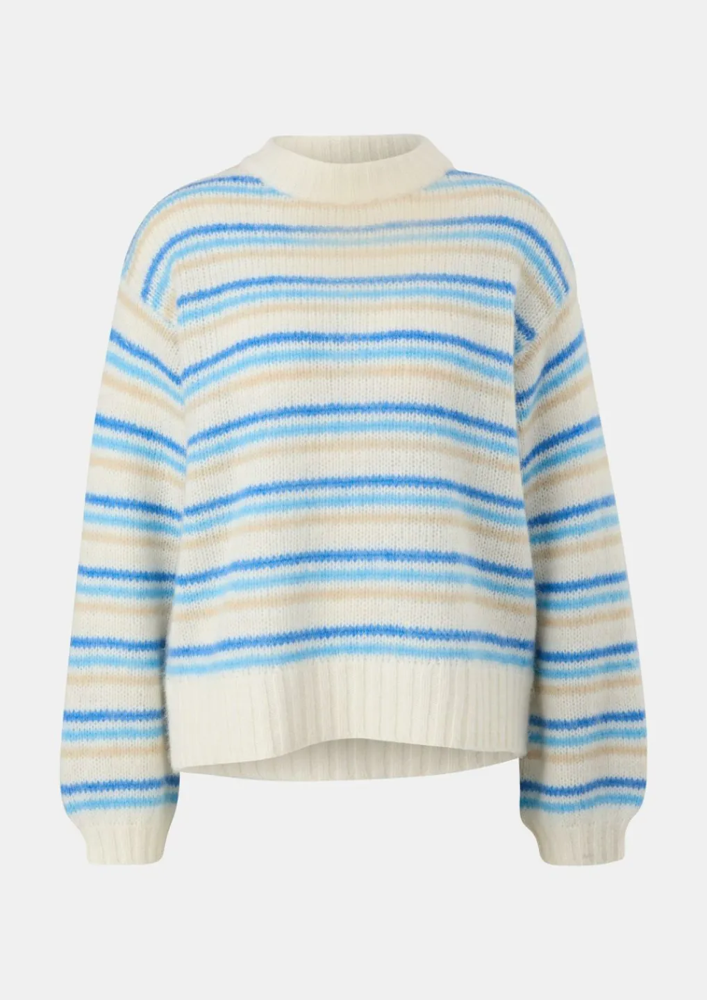 Gestreifter Strickpullover aus Alpakamix-Comma Discount