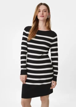 Gestreiftes Kleid aus Feinstrick-Comma Outlet