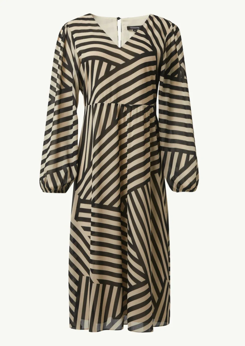 Gestreiftes Midikleid aus Chiffon-Comma Online