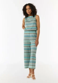 Gestrickte Culotte mit Wide Leg und Elastikbund-Comma Sale